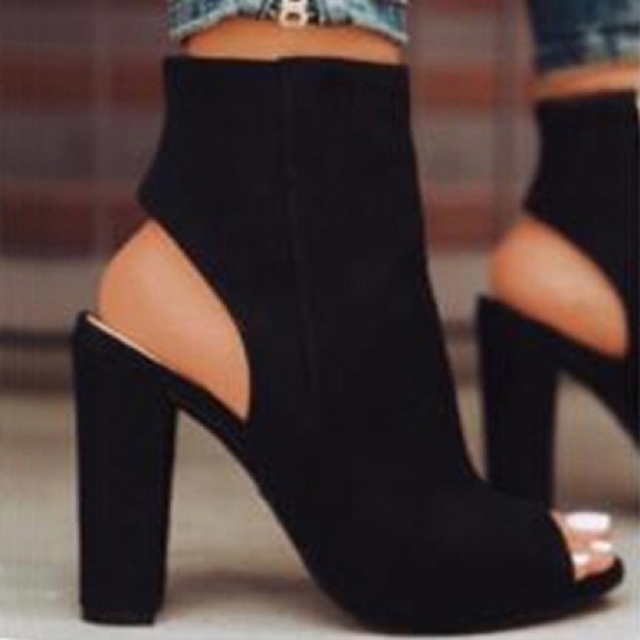 Franco Sarto Shoes - Franco Sarto Black Peep Toe Ankle Booties